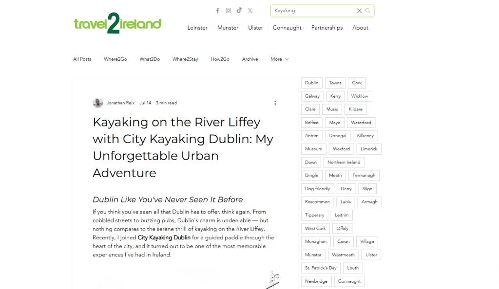 Kayaking on the Liffey