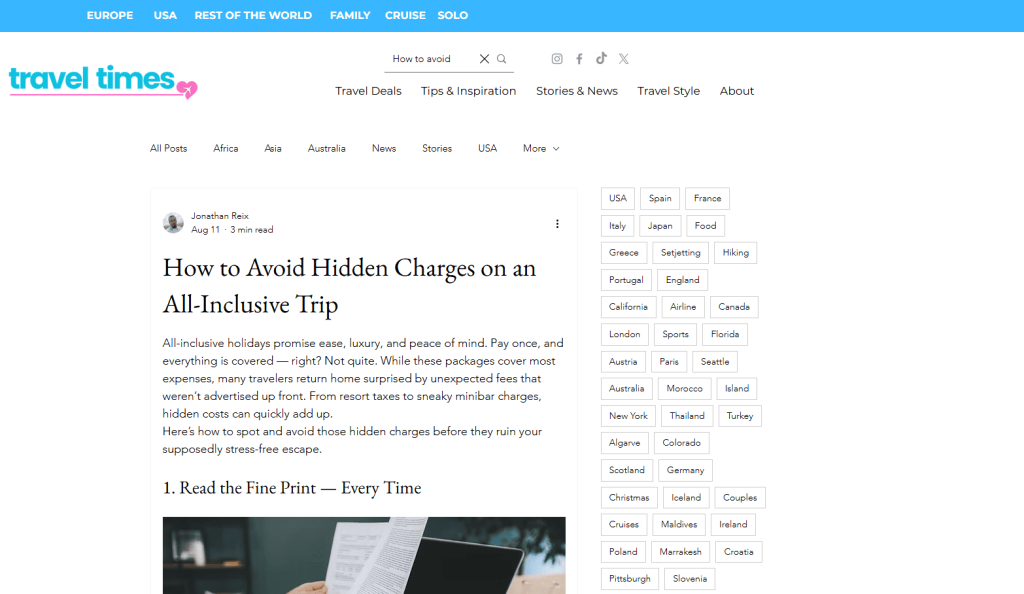 How to avoid hidden charges on an All-inclusive trip