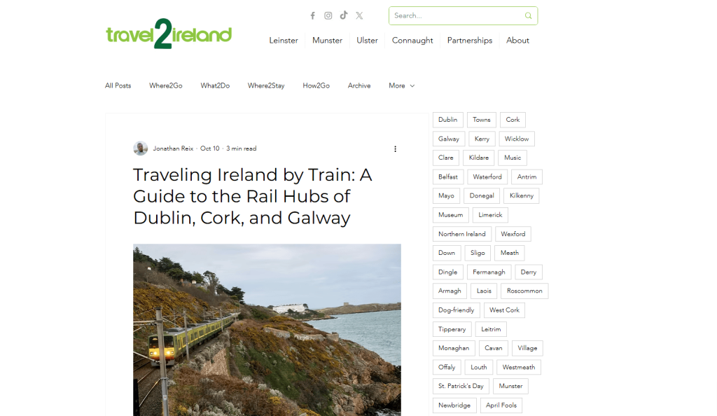 Traveling Ireland by train