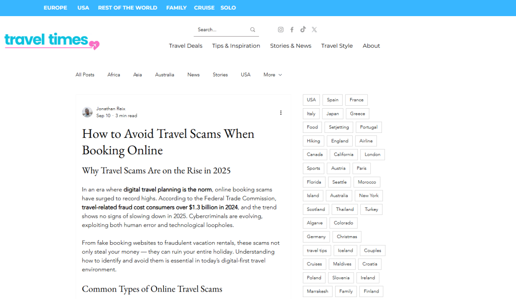 How to Avoid Travel Scams